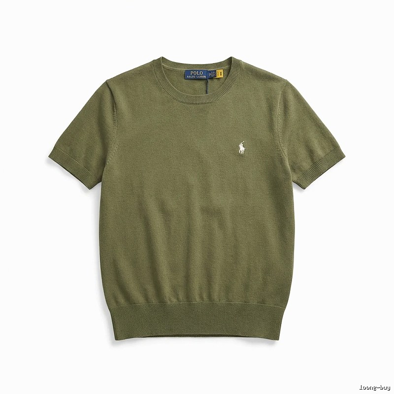 Ralph Lauren Polo Series Simple Style Olive Green Knitwear