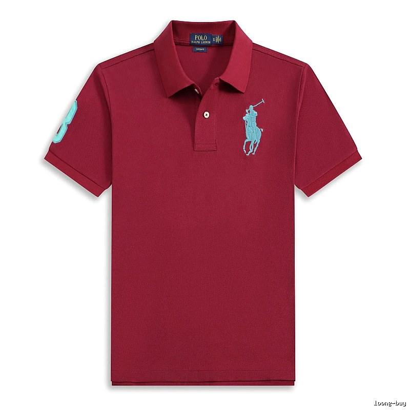 Ralph Lauren Polo with Horse Logo, Burgundy Short-sleeve