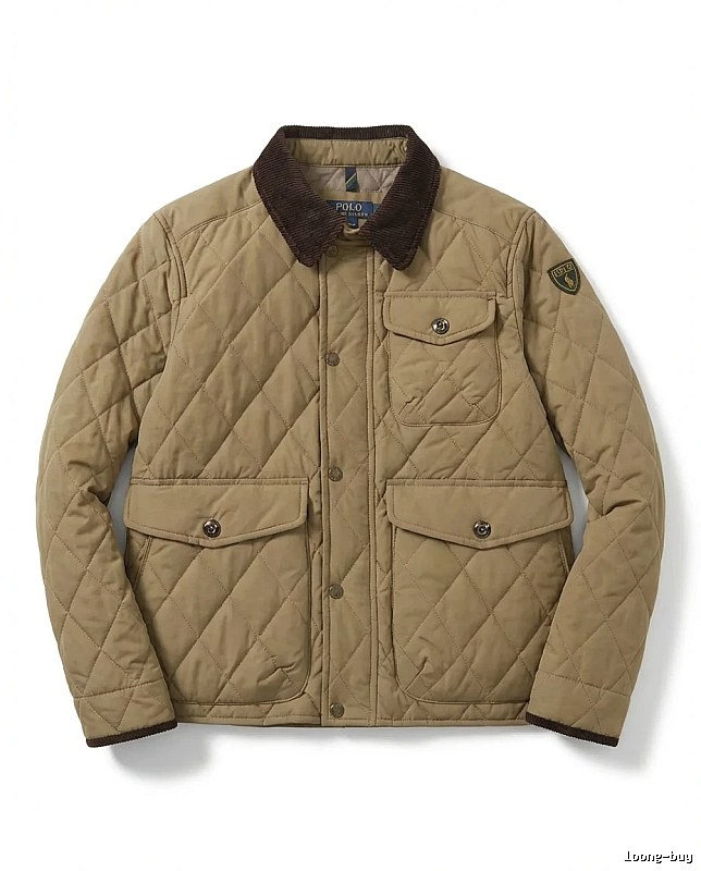 Ralph Lauren quilted retro-style khaki coat