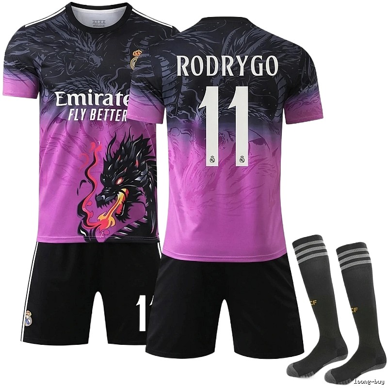 Real Madrid dragon pattern gradient style jersey