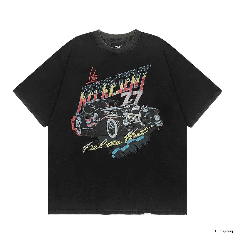 Represent American Retro Classic Car Black T-Shirt