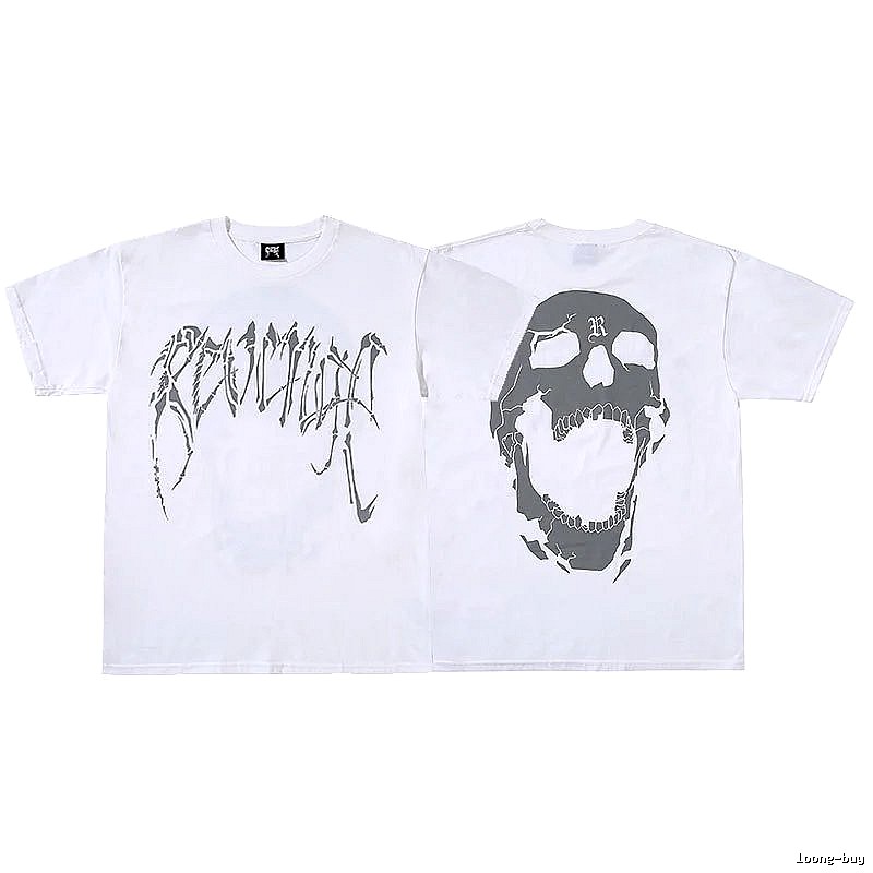 Revenge White Skull Graphic T-Shirt Daily Styling