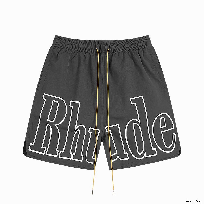 RHUDE letter-style black shorts