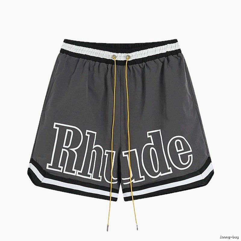 RHUDE letter - style grey shorts