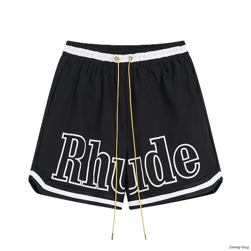RHUDE lettered sporty shorts