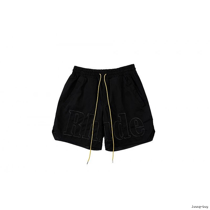 RHUDE trendy brand casual black shorts