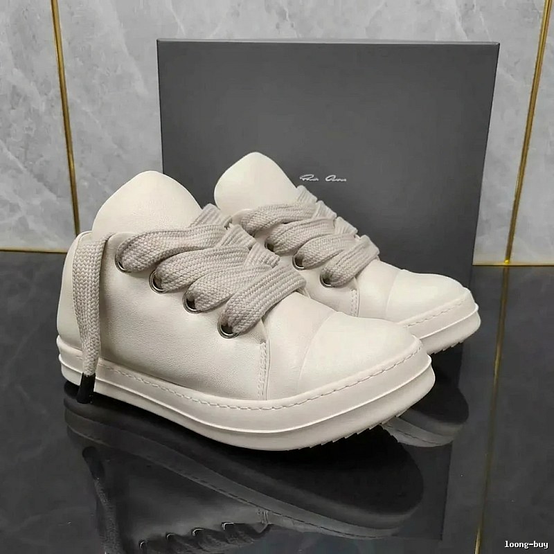 Rick Owens minimalist style white sneakers