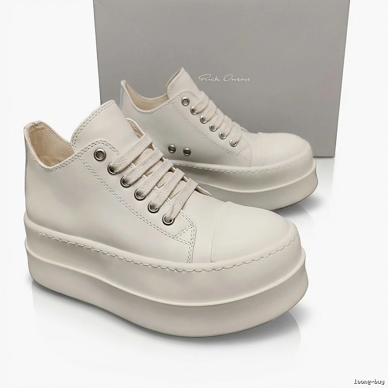 Rick Owens thick-soled minimalist white shoes