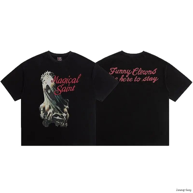 SAINT Ghost Print Dark Style Black T-Shirt
