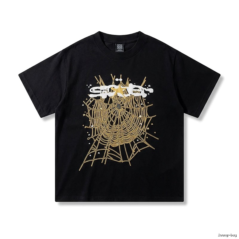 Sp5der Cobweb Print Black T-shirt