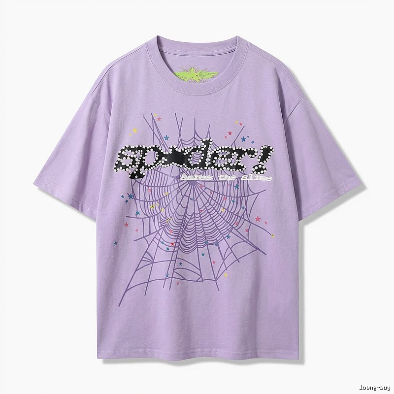 Sp5der Cobweb Style Light Purple T-shirt