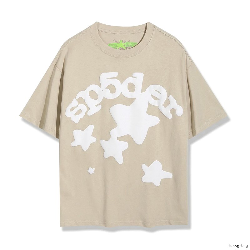 Sp5der Star Trendy Brand Khaki T-shirt