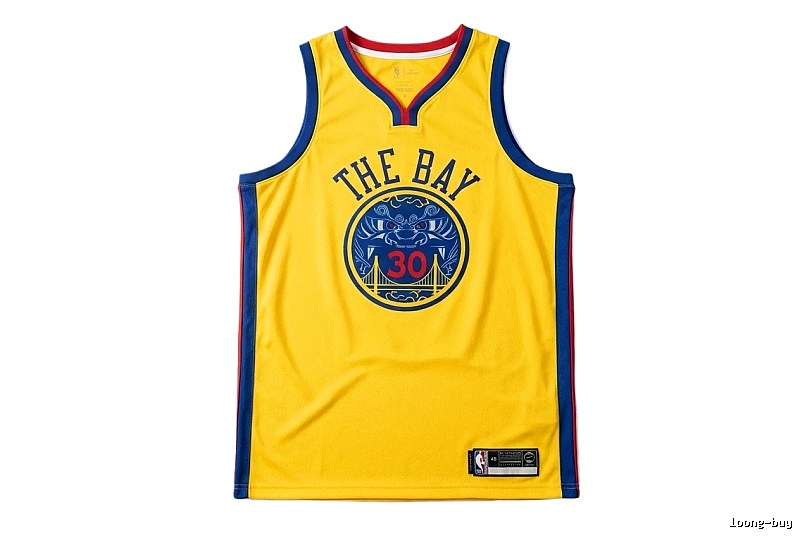 Stephenen Curry's yellow and blue retro-style jersey