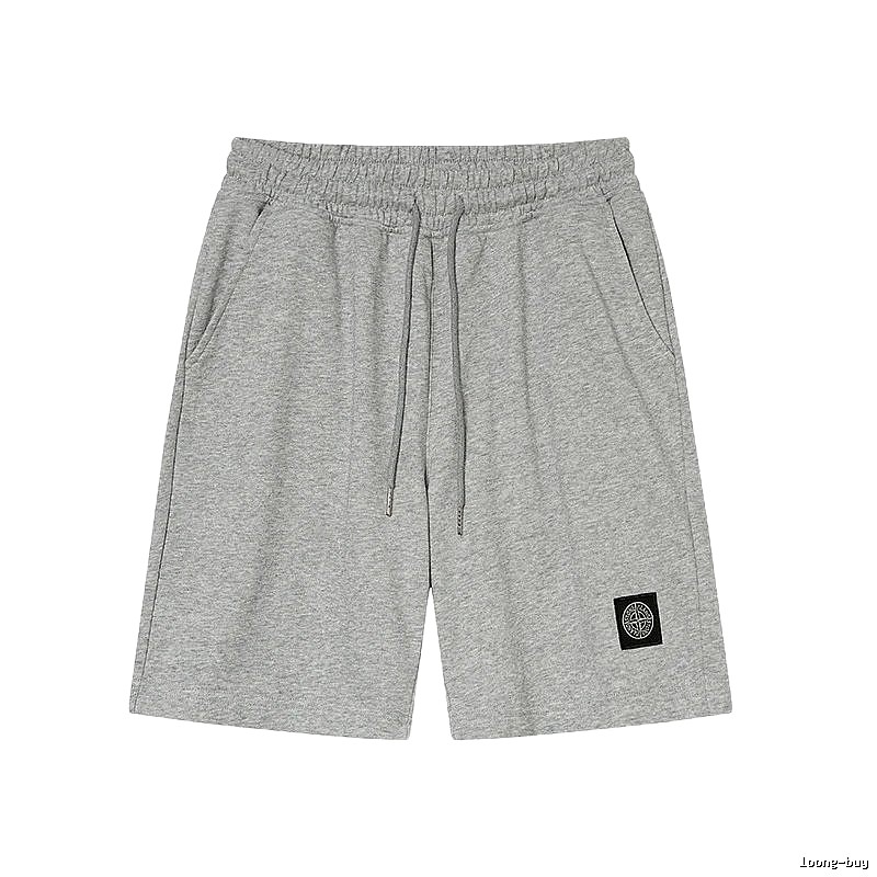 Stone Island Badge Casual Style Grey Shorts
