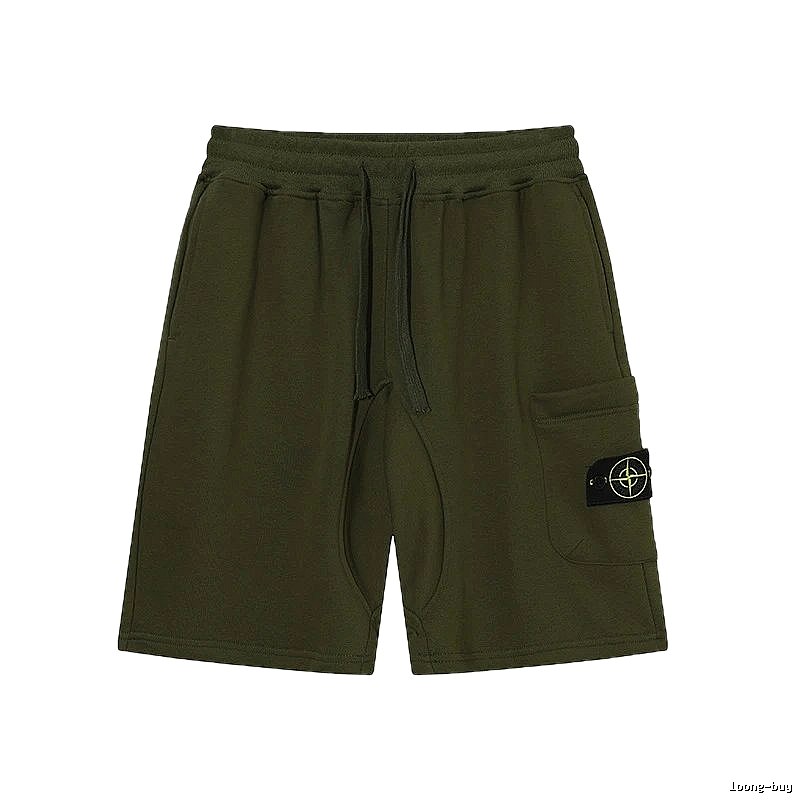 Stone Island Classic Functional Style Army Green Casual Shorts