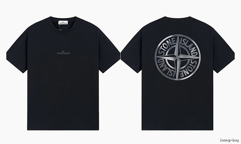 Stone Island Compass Collection Street Style Black T-Shirt