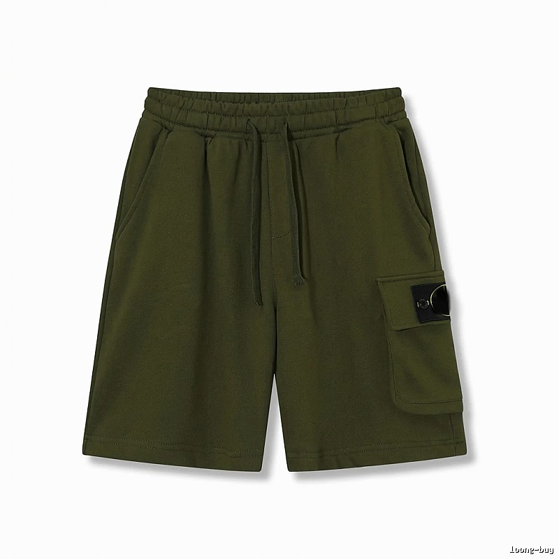 Stone Island military green work-style shorts