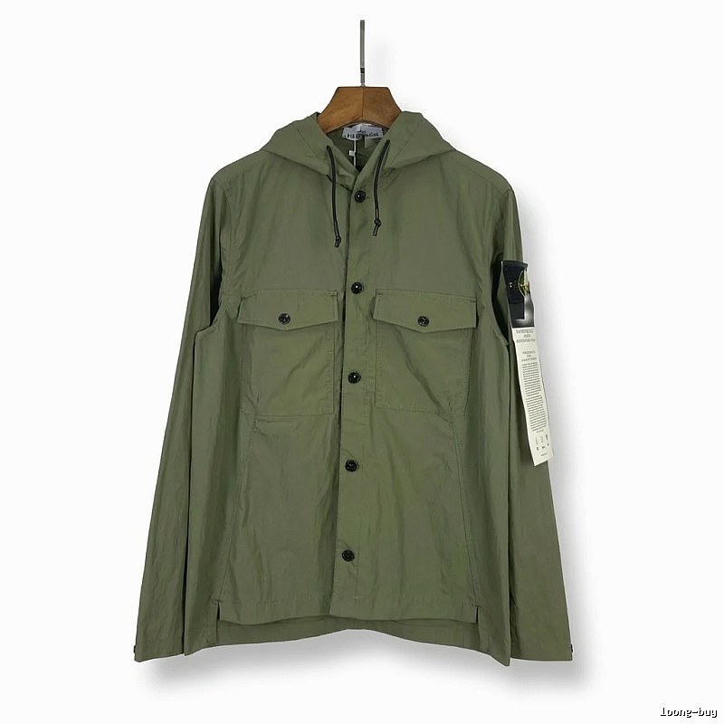 Stone Island military green workwear-style coat
