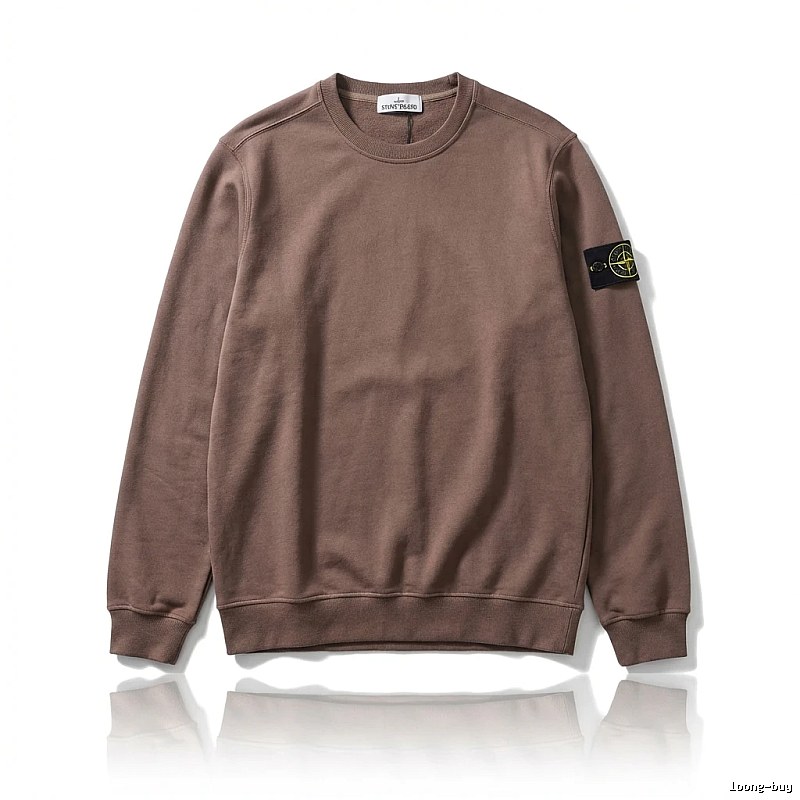 Stone Island Simple Style Coffee-colored Sweatshirt