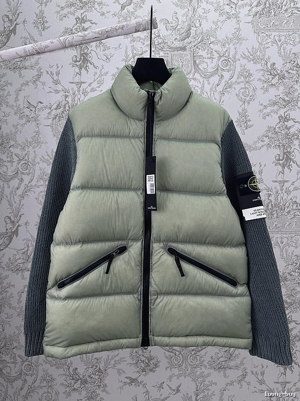 Stripe Striped Puffer Jacket with ThomBrowne Branding