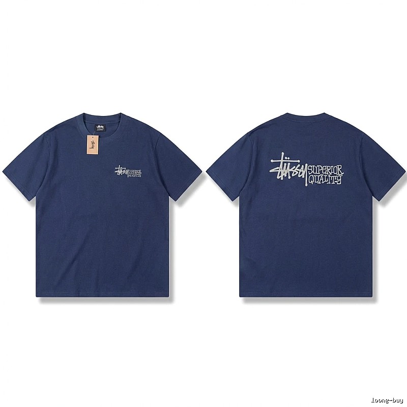 Stussy basic casual dark blue T-shirt