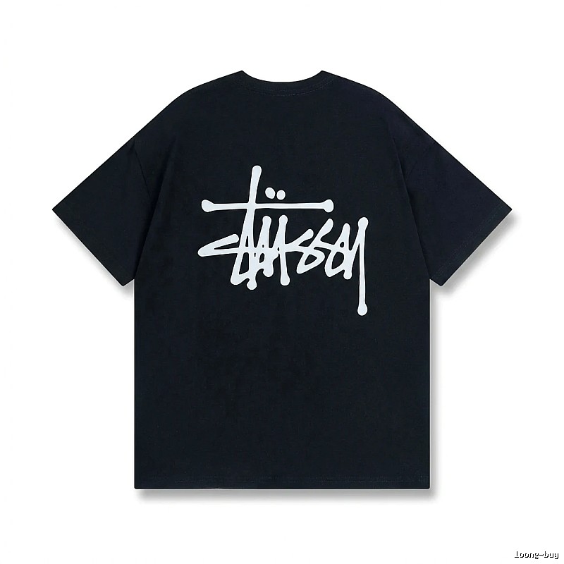 Stussy basic street style black T-shirt