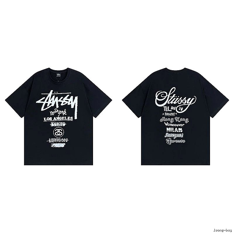 Stussy Black Spider Graphic T-Shirt Bold Graphic Logo