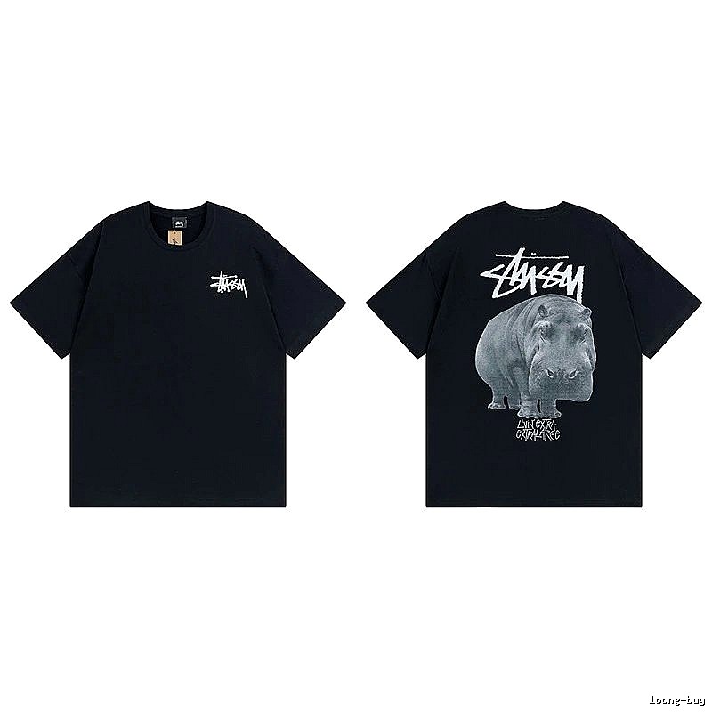 Stussy Black Spider Graphic T-Shirt Match Day Logo