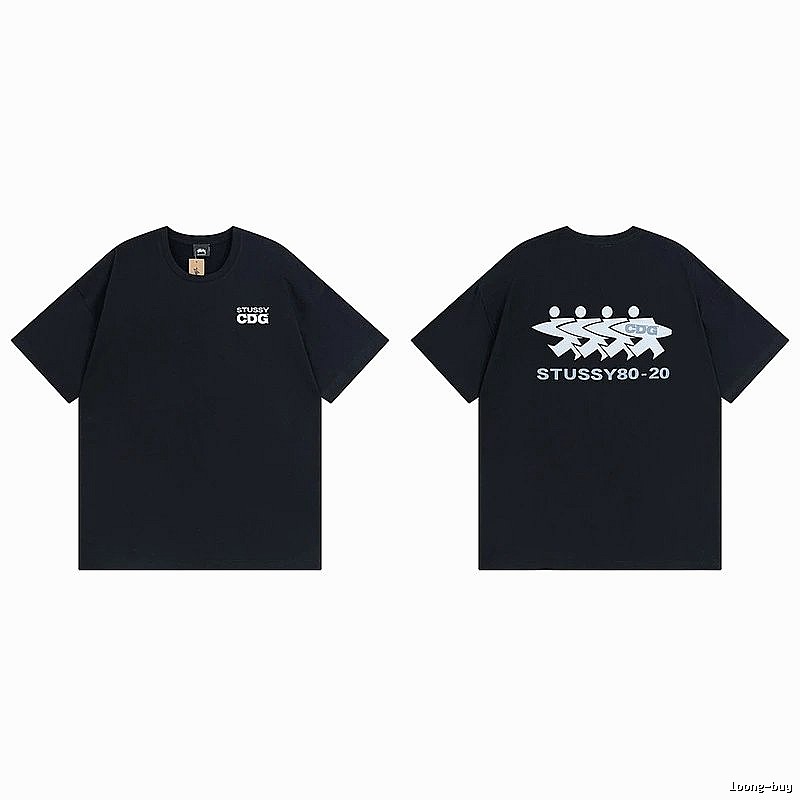 Stussy Black Spider Graphic T-Shirt Modern Fit Logo