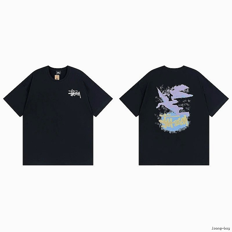 Stussy Black Spider Graphic T-Shirt Training Look Logo