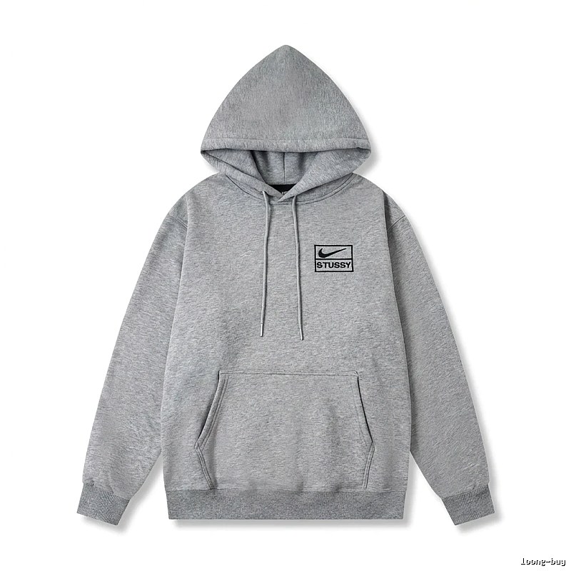 Stussy Co-branded Simple Style Grey Hoodie