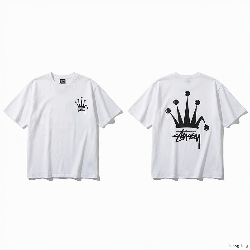 Stussy Crown Trendy Brand White T-shirt