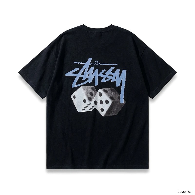 Stussy Dice Trendy Brand Black T-shirt