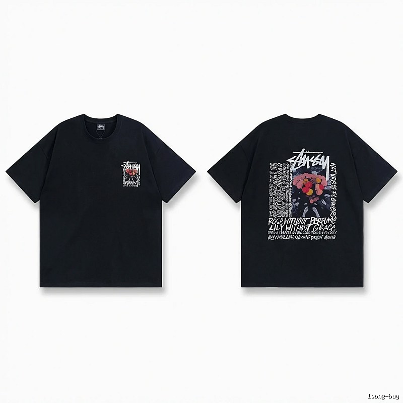 Stussy Floral Style Black T-shirt