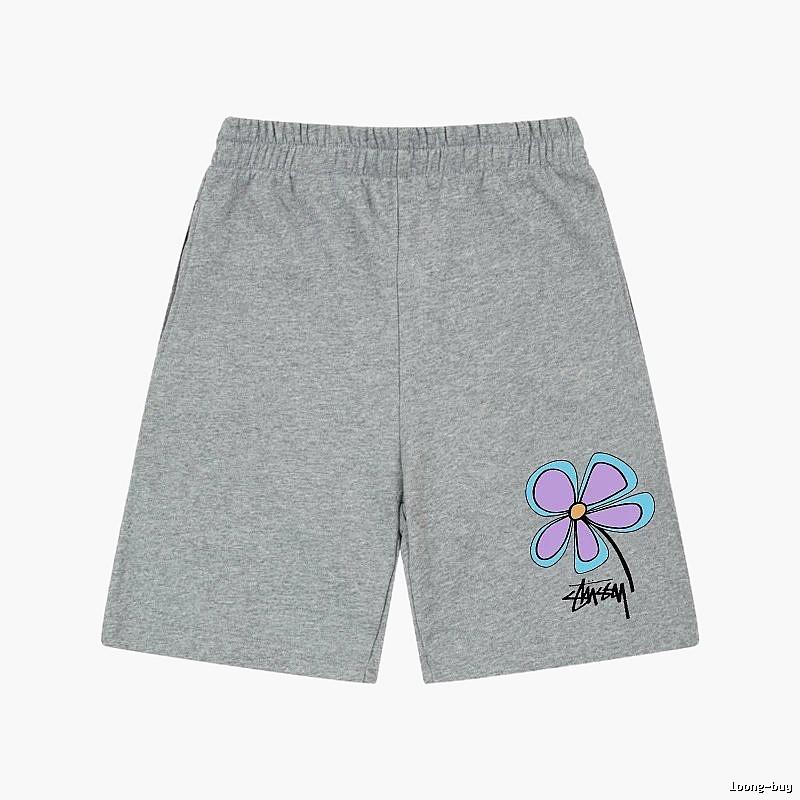 Stussy floral-style gray shorts