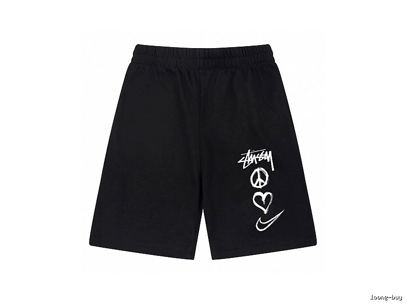 Stussy graffiti-style black shorts