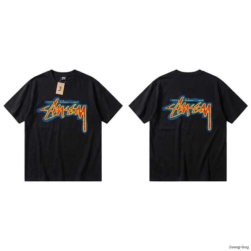 Stussy graffiti-style black T-shirt