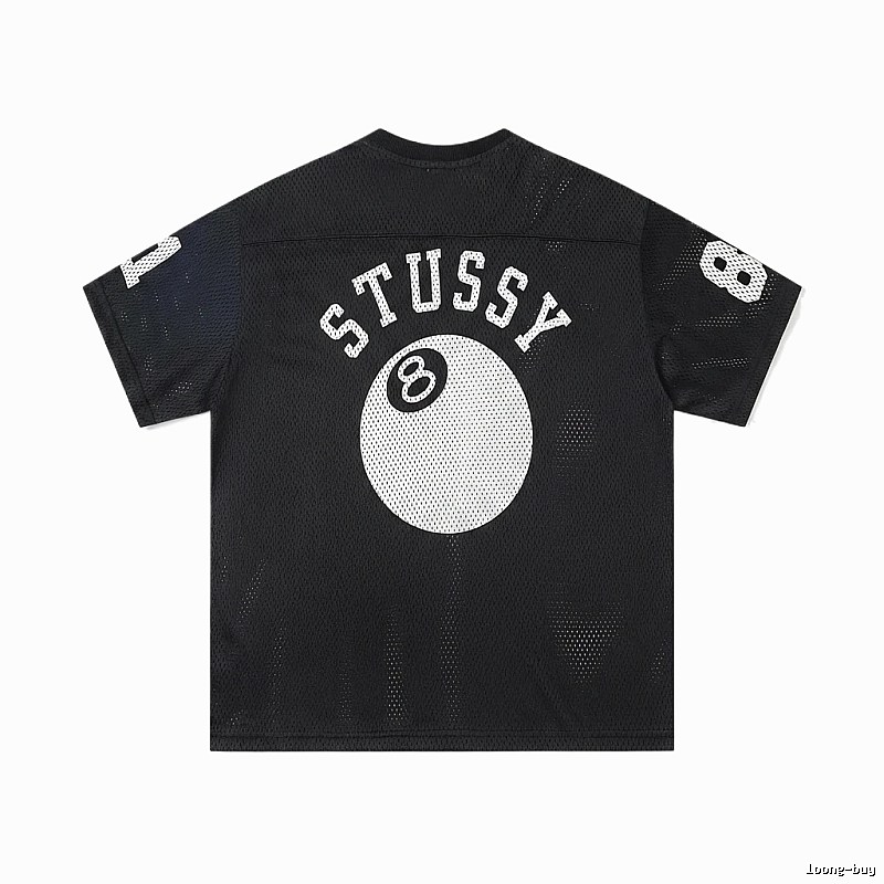 Stussy No.8 Ball Retro Style Black T-shirt