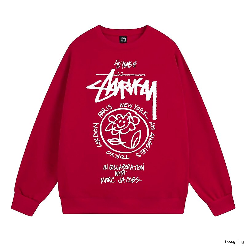 Stussy Red Style 539 Graphic SweatShirt Downtown Style
