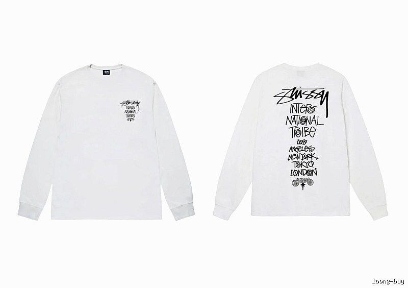 Stussy retro-style white long-sleeved shirt
