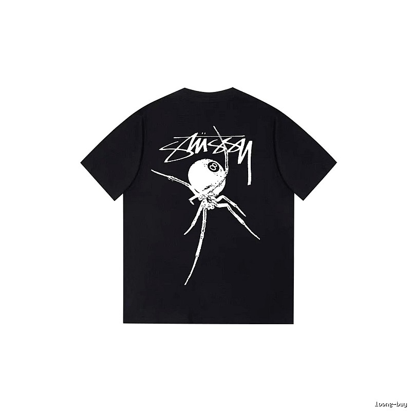 Stussy Urban Graphic T-shirt Black White Stussy with Statement Pattern