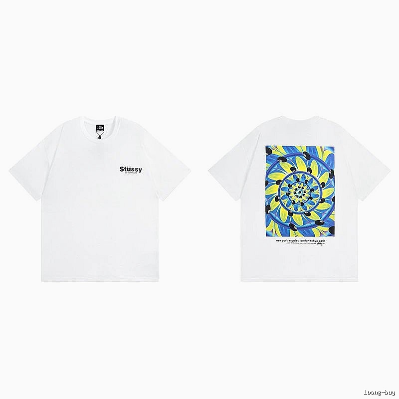 Stussy White Spider Graphic T-Shirt Clean Finish Logo
