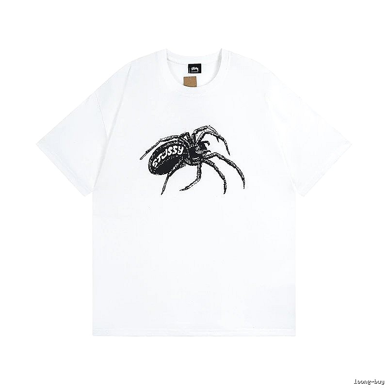 Stussy White Spider Graphic T-Shirt Daily Styling Logo