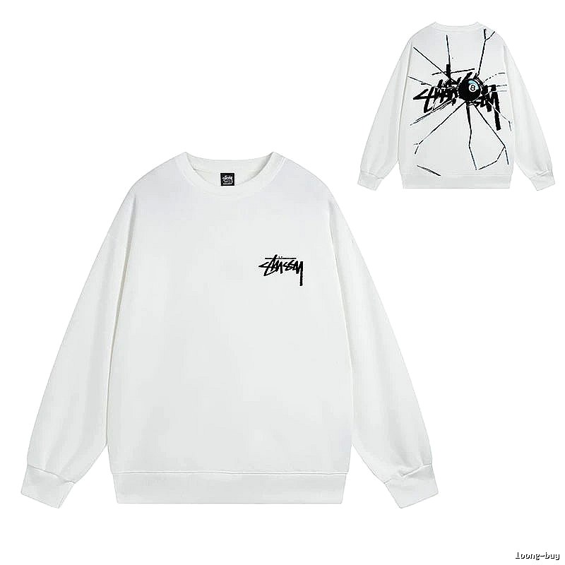Stussy White Style 536 Graphic SweatShirt Travel Styling