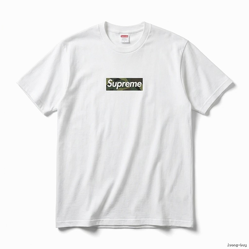 Supreme Camouflage Simple White T-shirt