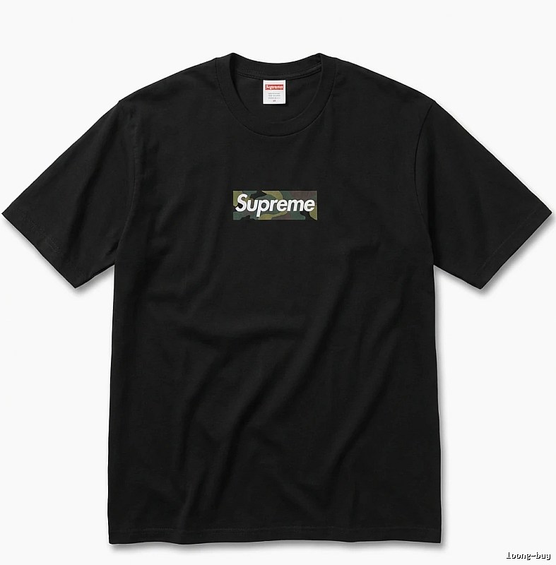 Supreme camouflage style black T-shirt