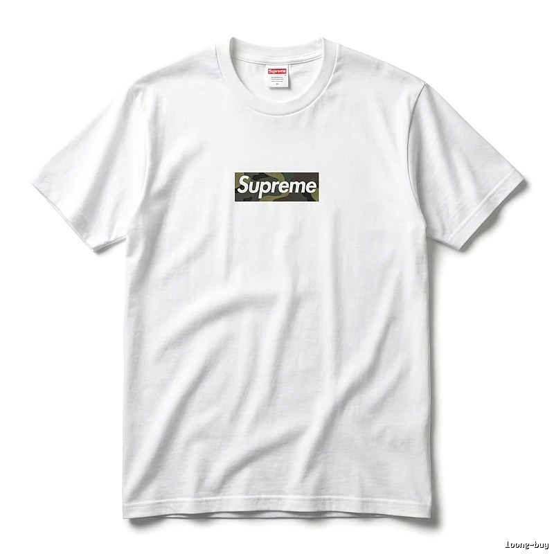 Supreme camouflage-style white T-shirt
