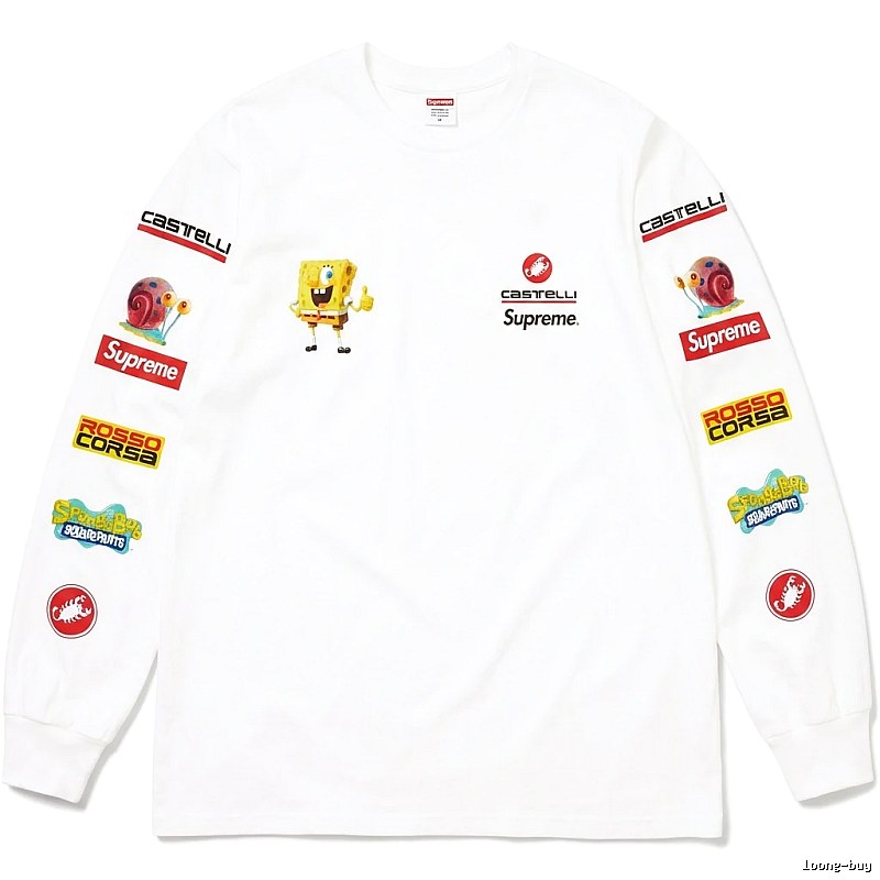 Supreme cartoon trendy white sweatshirt