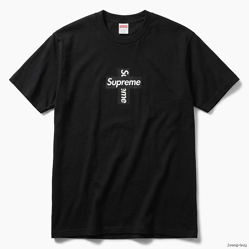 Supreme Cross Trendy brand Black T-shirt