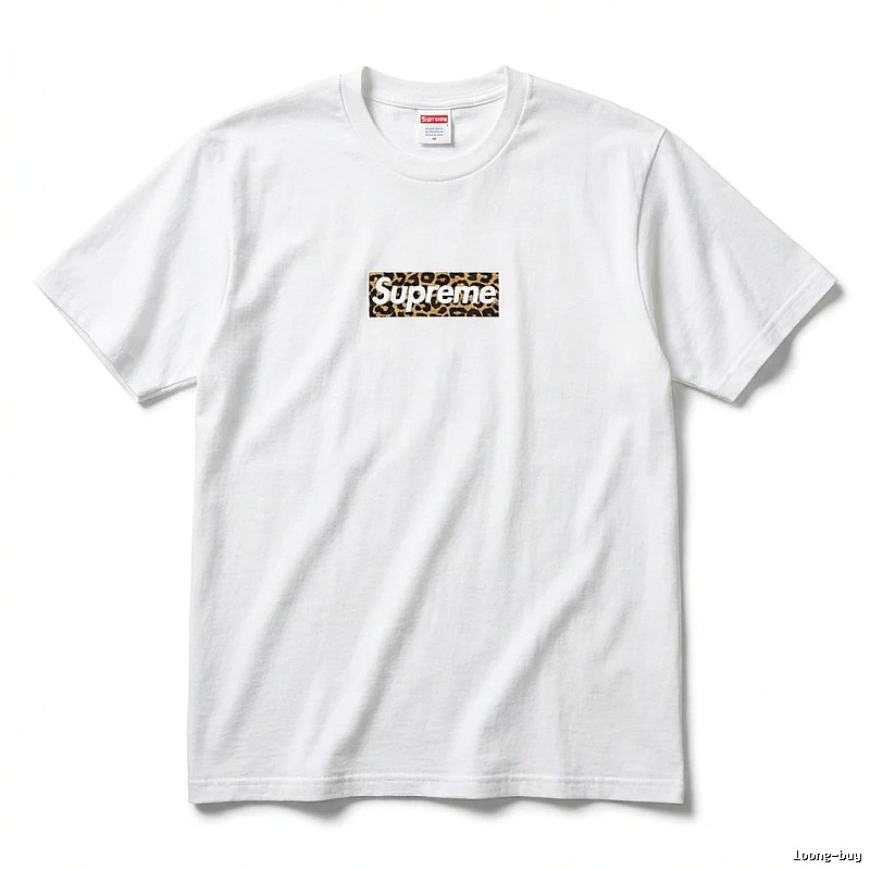 Supreme leopard - print style white T - shirt